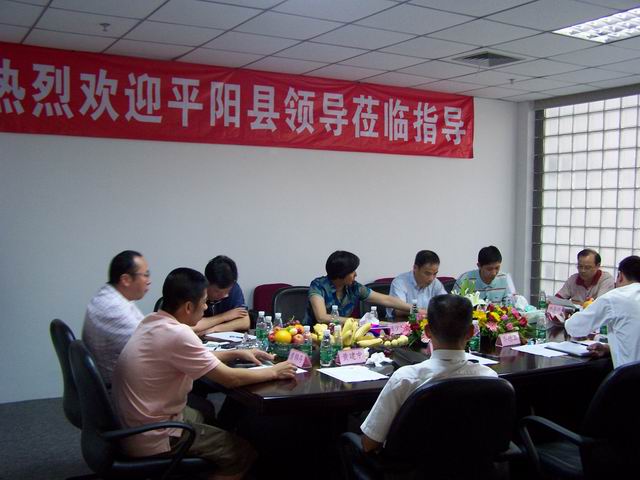 平阳县政府领导对熊猫体育集团进行考察